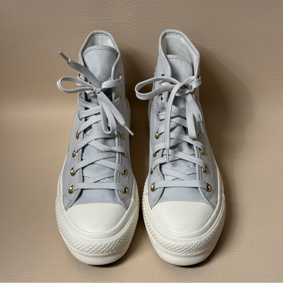 Converse Baby Blue High Top Platform Sneakers Size 7 - Picture 3 of 11